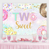 Beignets Doux Paillettes D'or Joyeux 2e Anniversaire Toile De Fond